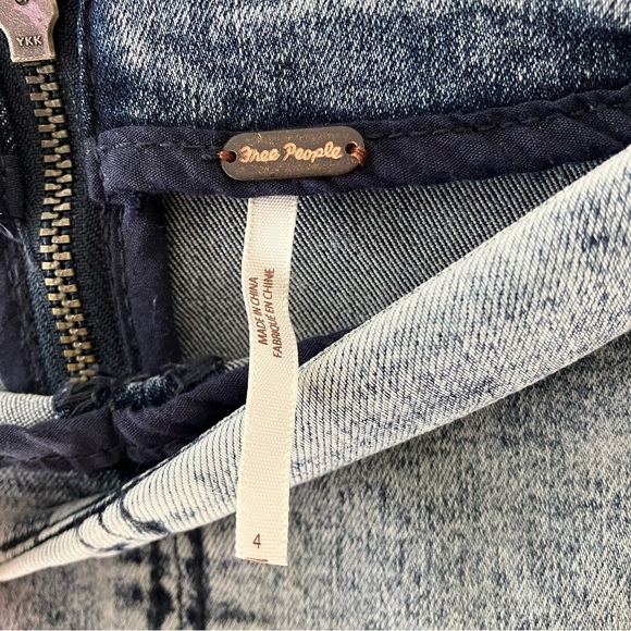 FREE PEOPLE Modern Femme Indigo Acid Wash Skirt - Picture 5 of 5